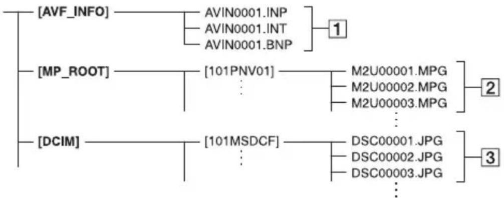 SONY Handycam DCR-DVD910 - File/folder structure on a “Memory Stick PRO Duo” - 1