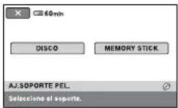X 60min DISCO MEMORY STICK AJ.SOPORE PEL. Selecione el soporte.