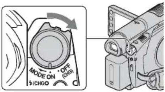 SONY Handycam DCR-DVD910 - Si selecciona [MEMORY STICK] en el "Paso 5" para la grabación de películas, deslice el interruptor POWER varias veces hasta que se encienda el indicador (Película). - 1