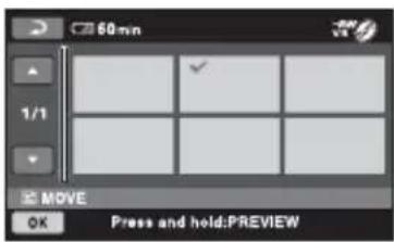 60 mm 1/1 MOVE OK Press and hold:PREVIEW