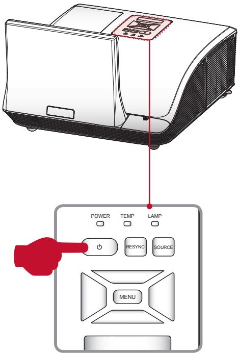 POWER TEMP LAMP RESYNC SOURCE MENU