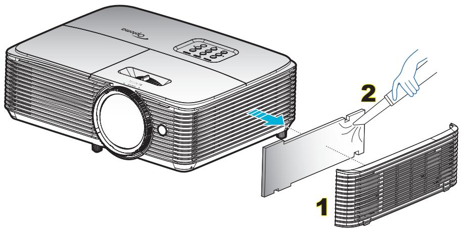 OPTOMA X318STe - Nettoyer le filtre à poussière - 1