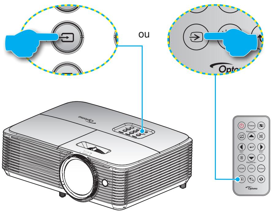 OPTOMA X318STe - Sélectionner une source d'entrée - 1