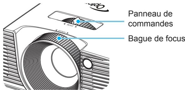 OPTOMA X402 - Réglage du zoom/de la mise au point du projecteur - 1