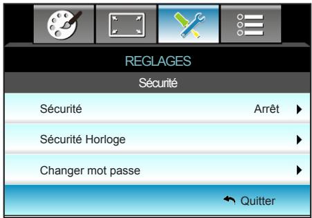 OPTOMA X402 - REGLAGES | Sécurité - 1