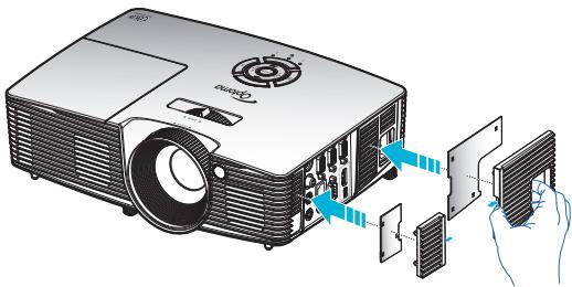 OPTOMA X402 - Installer le filtre à poussière - 2