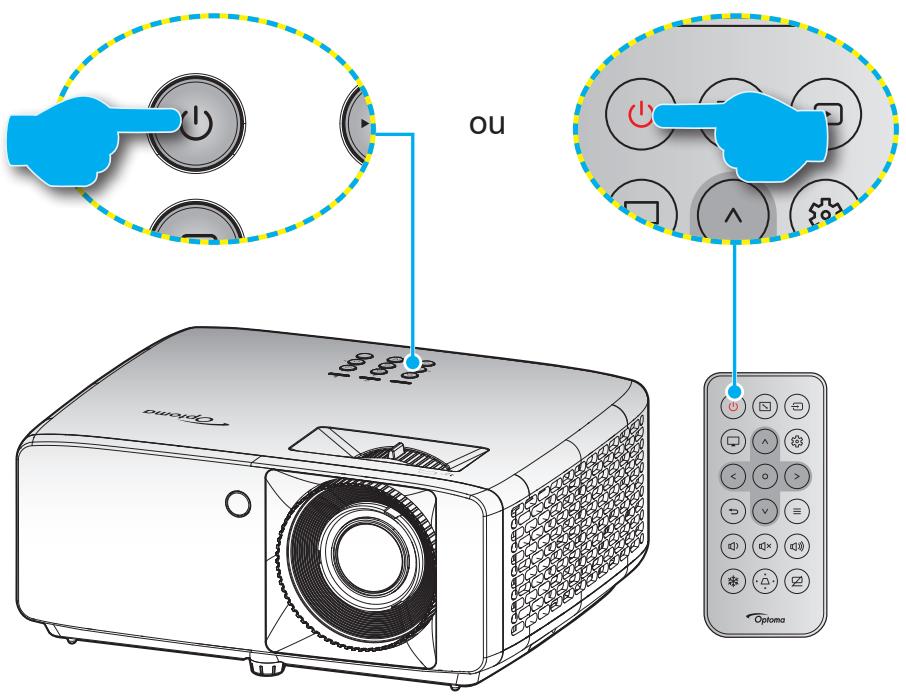 OPTOMA ZH462 - Mise sous/hors tension du projecteur - 1