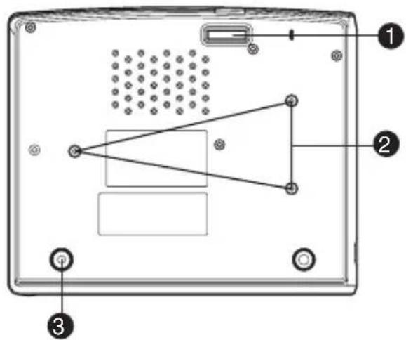 Diagram of a computer monitor rear panel with labeled components and connection points