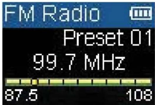 FM Radio Preset 01 99.7 MHz 87.5 108