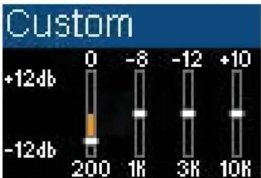 Custom +12db -12db 0 -8 -12 +10 200 1K 3K 10K