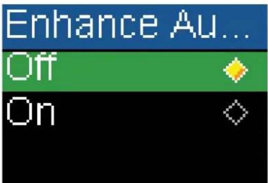 Enhance Au... Off On