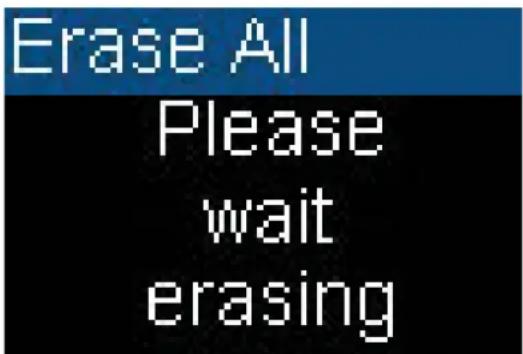 Erase All Please wait erasing