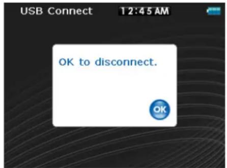 USB Connect 12:45 AM OK to disconnect.