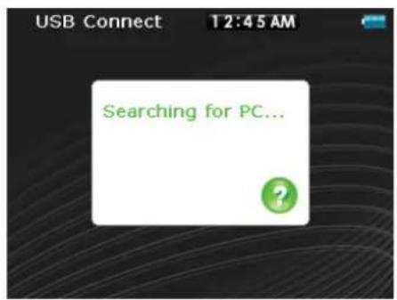 USB Connect 12:45 AM Searching for PC...