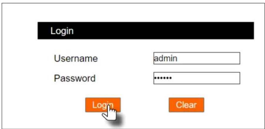 Login Username admin Password .......... Login Clear