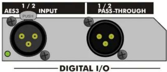 AES3 1 / 2 INPUT PUSH 1 / 2 PASS-THROUGH DIGITAL I/O