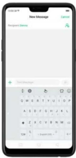 New Message Recipient Name Cancel + Send Messages Q W E R T Y U I O P A S D F G H J K L + Z X C V B N M 128 0 + English (US)