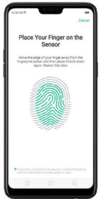 Place Your Finger on the Sensor Move the edge of your finger away from the fingerprint button and then place it back down again. Repeat this step. A fingerprint is deleted in the security module of this phone and cannot be obtained by the system or action.