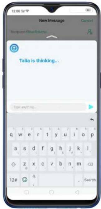 New Message Cancel Notice: Close Returns Talia is thinking... Type anything...