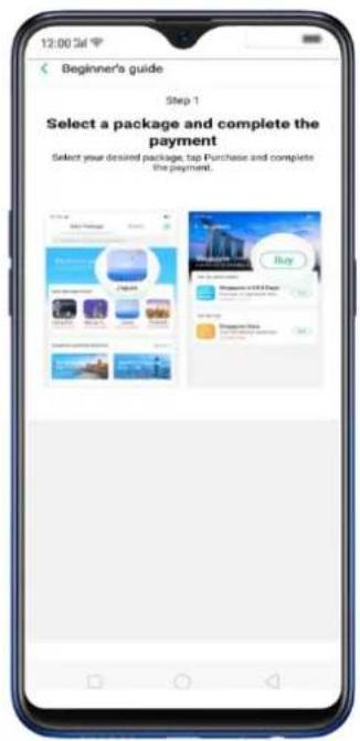 Beginner's guide Step 1 Select a package and complete the payment Select your desired package, top Purchase and complete the payment.