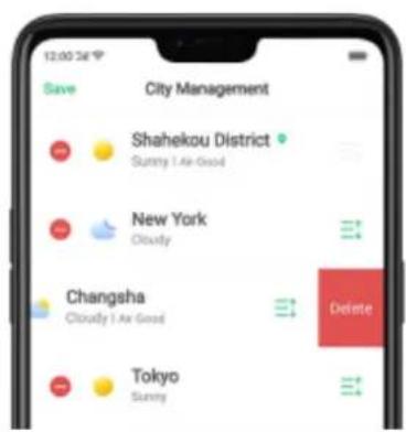 12:00 36 Save City Management Shahekou District Sunny 1 Air Good New York Cloudy Changsha Cloudy 1 Air Good Delete Tokyo Sunny