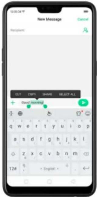 12:00:34 New Message Cancel Recipient: OUT COPY SHARE SELECT ALL Good morning! 12# × English •