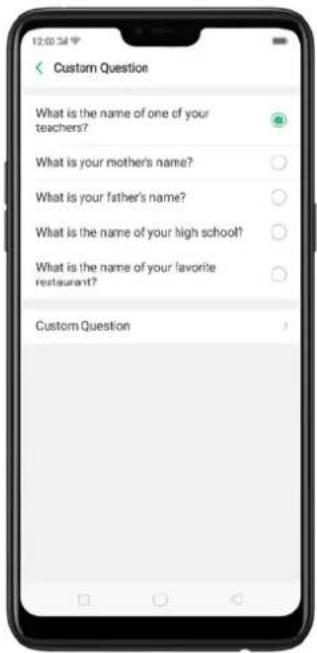 Custom Question What is the name of one of your teachers? What is your mother's name? What is your father's name? What is the name of your high school? What is the name of your favorite restaurant? Custom Question