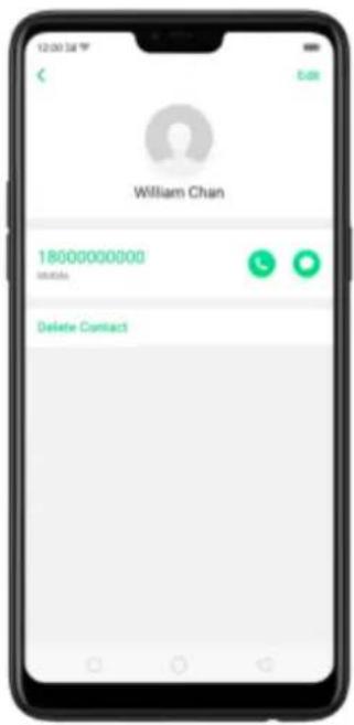 12:00:54:59 Edit William Chan 18000000000 Message Delete Contact