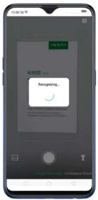 12:00 PM oppo 粘贴装... Recognizing... Continuous Shop