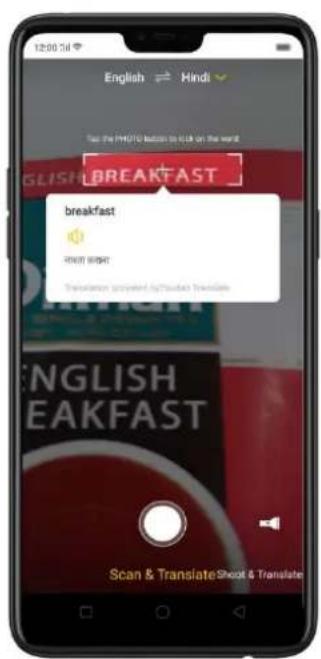 12:00 5th English → Hindi Take the PDF/TO button to Lck on the world ENGLISH BREAKFAST breakfast PRINT RIGHT Translation preview @ translation translate ENGLISH EAKFAST Scan & TranslateShoot & Translate