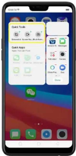 12:00:54 Quick Tools Soundshot, Screen Rec, Block Ram... Quick Apps Apps That can Place Amazon R Messenger Calculator Camera Olive Pro. Svo Chrome