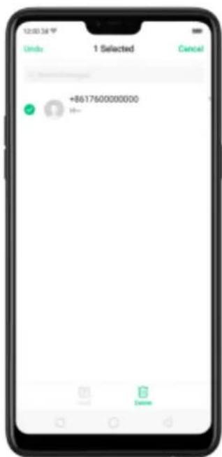 12:00:54 Undo 1 Selected Cancel +861760000000 16-