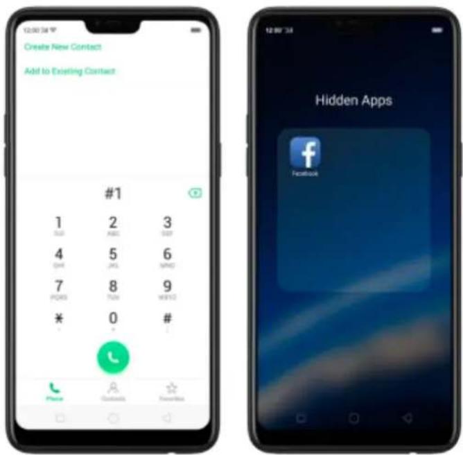12:00:34 Create New Contact Add to Existing Contact #1 1 2 3 SUB ABC GDP 4 5 6 Q4 Q5 MNC 7 8 9 POS TUN WST * 0 # Hidden Apps Facebook