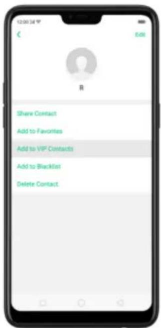 Share Contact Add to Favorites Add to VIP Contacts Add to Blacklist Delete Contact