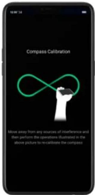 12:00" 34 Compass Calibration Move away from any sources of interference and then perform the operations illustrated in the above picture to re-calibrate the compass