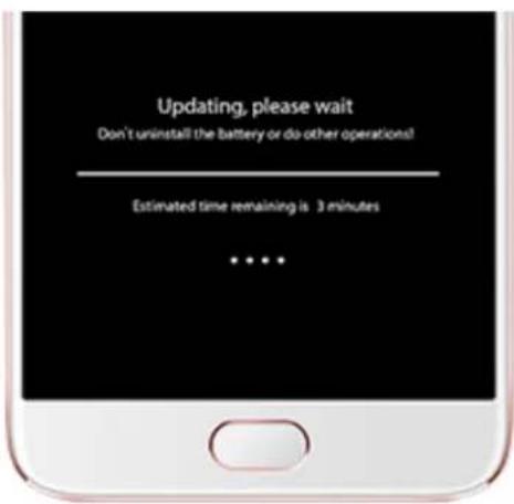 Updating, please wait Don't uninstall the battery or do-other operations! Estimated time remaining is 3 minutes ... ...