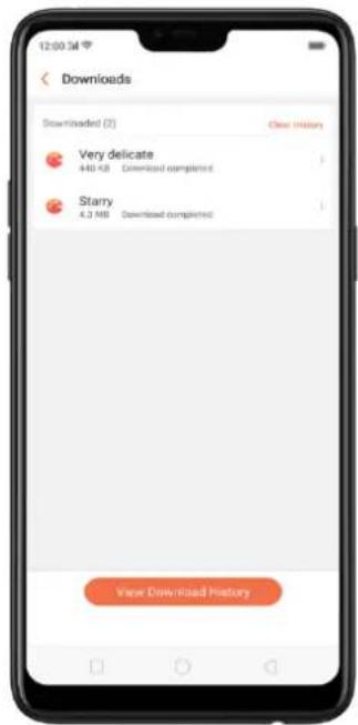 12:00 AM Downloads Downloaded (2) Close history Very delicate 440 KB Download completed Starry 4.3 MB Download completed View Download History