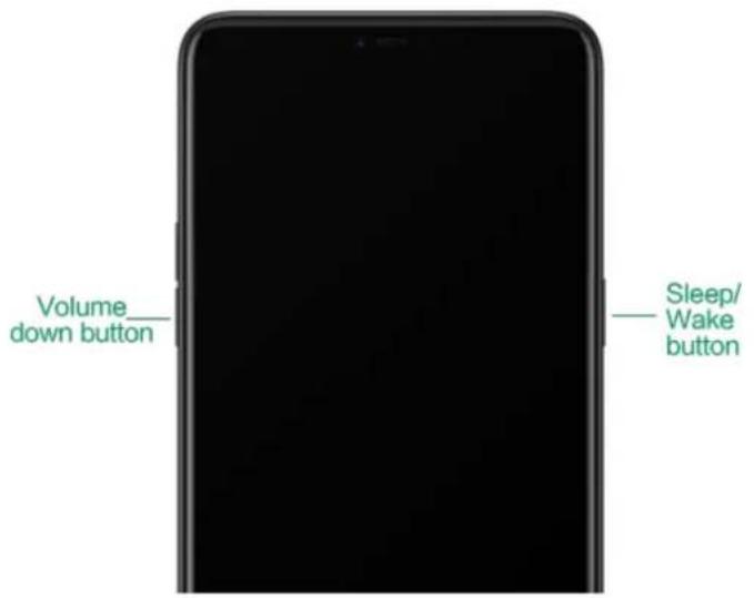 Volume down button Sleep/ Wake button