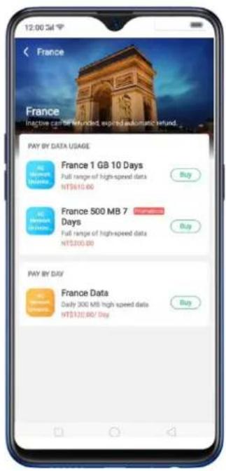 France Inactive cash unfunded, expired automatic refund. PAY BY DATA USAGE France 1 GB 10 Days Full range of high-speed data NT$610.00 Buy France 500 MB 7 Days Full range of high-speed data NT$205.00 Buy PAY BY DAY France Data Daily 300 MB high speed data NT$120.00/ Day Buy