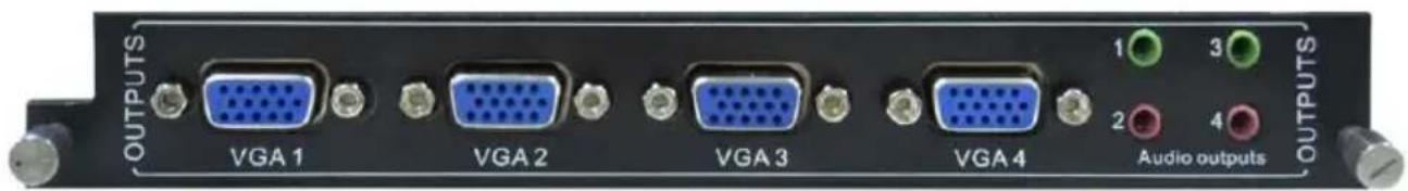 OUTPUTS VGA 1 VGA 2 VGA 3 VGA 4 1 3 2 4 Audio outputs OUTPUTS
