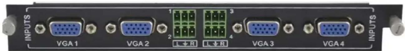 INPUTS VGA 1 VGA 2 L ⊕ R L ⊕ R 3 4 VGA 3 VGA 4 INPUTS