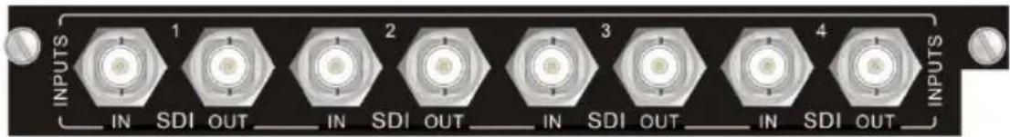 INPUTS 1 IN SDI OUT IN SDI OUT IN SDI OUT IN SDI OUT 2 IN SDI OUT IN SDI OUT 3 IN SDI OUT IN SDI OUT 4 INPUTS