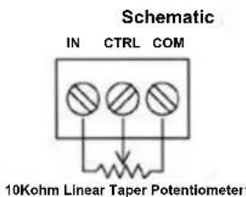 Schematic IN CTRL COM 10Kohm Linear Taper Potentiometer