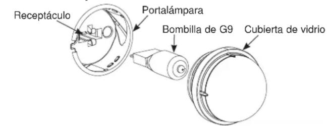 Receptáculo Portalámpara Bombilla de G9 Cubierta de vidrio