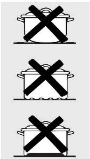 Three identical cooking pots with crossed X marks, likely indicating prohibition or resistance.