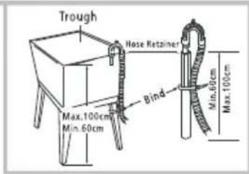 Trough Hose Retainer Bind Max.100cm Min.60cm Max.100cm