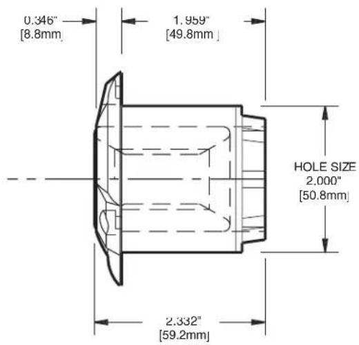 0.346" [8.8mm] 1.959" [49.8mm] HOLE SIZE 2.000" [50.8mm] 2.332" [59.2mm]