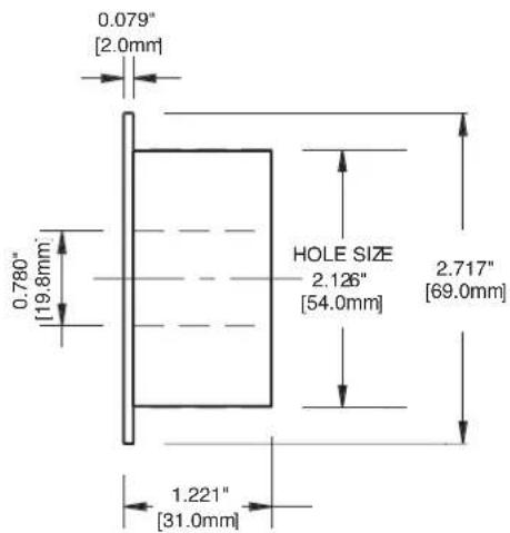 0.079" [2.0mm] 0.780" [19.8mm] HOLE SIZE 2.126" [54.0mm] 2.717" [69.0mm] 1.221" [31.0mm]