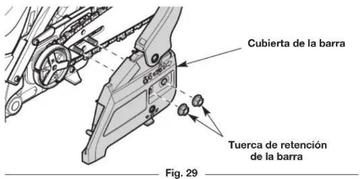 Cubierta de la barra Tuerca de retención de la barra Fig. 29