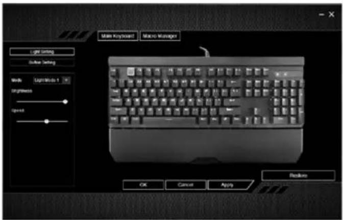 Sven KB-G9500 - Налаштування режимів клавіатури в меню Main Keyboard - 1